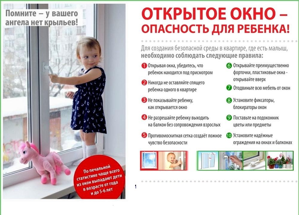 Предупреждение выпадения детей из окон.